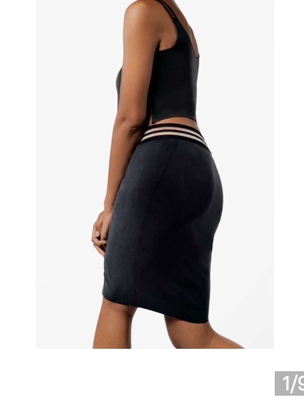 KADA PENCIL BODYCON SKIRT SILKY SOFT STRIPE ELASTIC WAISTBAND WOMENS SIZE XS - Picture 3 of 16